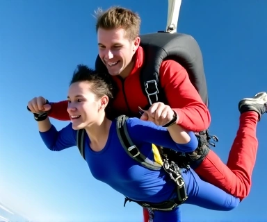 Student skydiver with instructor during training