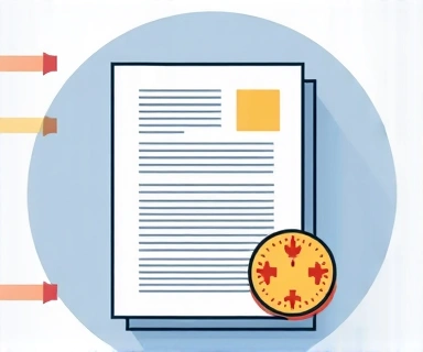 Illustration of a document with a version history icon